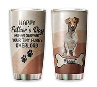 Vaso Termico Taza Termica De Viaje Reutilizable Termo Café Para Auto Navidad Papá 590 Ml Jack Russell Terrier Personalizado - Feliz Día Del Padre Sirviente Humano Tu Peludo Y Divertido Mejor Papá