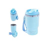 Vaso Termo Café para llevar | Eco Travel mug |Taza Termo de Acero Inox. Reutilizable | Termo Café Hermético para Todo Tipo de Bebidas | sin BPA | Antigoteo y Antivuelco | 472ml Azul Celeste