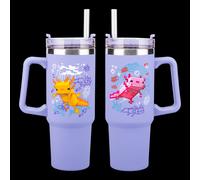 Vaso Termo Reutilizable Minecraft Purple con Pajita - 900 ml