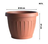 Vaso Terra Redondo para Plantas Jardín Exteriores en Plástico Ø 15-70 cm