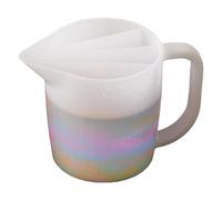 Vaso vertedor dividido de silicona - Silicona de alimenticio 500 ml | Taza mezcladora de resina con mango, herramienta de combinación de pintura reutilizable con diseño de cuatro canales | Recip