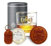 Vaso Whisky 1966 Regalo Hombre 60 Años Cumpleaños Ideas Regalos Originales para Papá Marido Copa Vintage Degustación Ron y Gin Decoración Fiesta 60 Aniversario Navidad