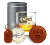 Vaso Whisky Jubilación 2026 Regalo Hombre Ideas Regalos Originales para Compañero Papá Abuelo Copa Degustación Ron y Gin Gadget Divertido Fiesta Pensionista Navidad