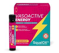 VasoActive Energy - SqualOX® | L-Arginina HCL 5000 mg + Citrulina Malato 2:1 5000 mg por dosis | Vasodilatador Energético | Pre-entreno líquido con Vitamina C y Espino Blanco