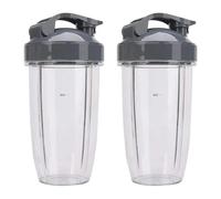 Vasos Altos De 24 Oz Con Tapa Abatible For Llevar, Compatible Con Nutribullet, Licuadora Mezcladora Exprimidora De 600 W Y Pro 900 W, NB-101S, NB-101B, NB-201