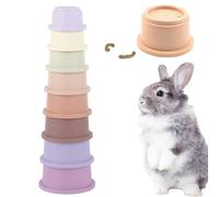 Vasos apilables Bunny, 8 P Cs Multicolor, juguete de anidación, vasos de aperitivos, obligaciones de enriquecimiento para conejos, hámsteres, animales pequeños, profundizando su comprensión y conexión