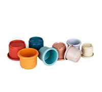 Vasos apilables para conejos: juguete apilable duradero para bebés, divertido juego educativo | 8 vasos apilables de conejo, herramienta de aprendizaje apilable para habilidades motoras, reconocimient