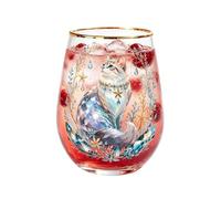 Vasos con borde dorado de 400 ml, diseño de gatos, sin mango | Vasos de whisky para diversas bebidas: cócteles de leche y zumo de whisky, para bodas y bares en casa