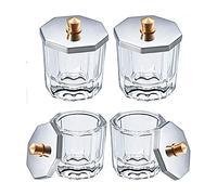 Vasos Cristal Arte de Uñas, 4 Piezas Uñas Dappen Taza, Vaso de Cristal de Manicura, Nail Art Polvo Líquido Acrílico Dappen, Se Puede Utilizar para El Cuidado de Las Uñas