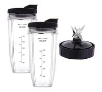 Vasos De 24 Oz Con Tapas For Llevar, Cuchilla Extractora De 7 Aletas, Compatibles Con Nutri, Ninja Y Auto IQ BN801 SS101 BL480-30 BL641 BL642-30. Piezas For Vasos De Licuadora.