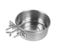 Vasos de acero inoxidable con soporte de abrazadera para pájaros, loros, cacatúas, periquitos, guacamayos, pinzones, tortolitos, animales pequeños