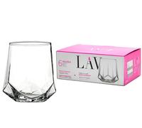 Vasos De Agua LAV 40CL Set 6 Piezas Vidrio Transparente Diseño Moderno