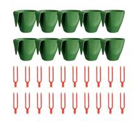 Vasos de bayas para plantas, con 20 alfileres, transpirables, reutilizables, kit de taza de enraizamiento de fresas, para el hogar, invernadero, balcón, patio, trasplante de enraizamiento al aire