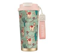 Vasos de café de acero inoxidable con aislamiento al vacío, taza de viaje de doble pared, 18 onzas, estampado de llamas