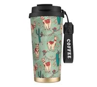Vasos de café de acero inoxidable con aislamiento al vacío, taza de viaje de doble pared, 18 onzas, estampado de llamas