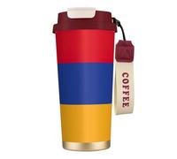 Vasos de café de acero inoxidable con aislamiento al vacío, taza de viaje de doble pared, 18 onzas, impresión de la bandera de Armenia