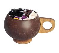 Vasos de cáscara de nuez de coco - Cuencos naturales multiusos hechos a mano | Vasos de bebida portátiles, cuencos rústicos para postres, cereales, batidos, ensalada