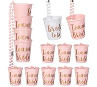 Vasos de chupito con cadena,Vase de chupito para colgar,equipo novia y Bachelorette, vasos de chupito Jga,14 unidades, para despedida de soltero,collare para mujer,para feste de despedida de soltera