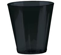 Vasos de chupito de plαstico negro azabache - 2 oz. (Paquete de 6) - Perfecto para fiestas de Halloween Accesorio de vajilla y bebida espeluznant