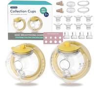 Vasos de colección manos libres compatibles con Spectra S1 S2 S9, kits de repuesto de extractor de leche compatibles con extractores de leche Spectra, brida de 27 mm + insertos de 17/19/21/24 mm
