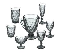 Vasos de cristal Juego 7 Vasos decorativos Cristalería Copas de vino Copa postre