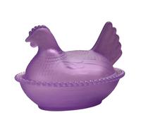 Vasos de cristal para gallina en nido, plato de dulces con tapa, cuenco retro, decoración de mesa para el hogar, cocina, tarro de cristal con tapa