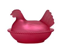 Vasos de cristal para gallina en nido, plato de dulces con tapa, cuenco retro, decoración de mesa para el hogar, cocina, tarro de cristal con tapa