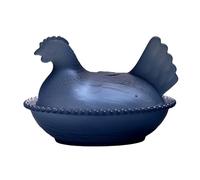 Vasos de cristal para gallina en nido, plato de dulces con tapa, cuenco retro, decoración de mesa para el hogar, cocina, tarro de cristal con tapa