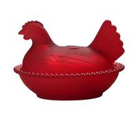 Vasos de cristal para gallina en nido, plato de dulces con tapa, cuenco retro, decoración de mesa para el hogar, cocina, tarro de cristal con tapa