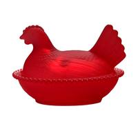 Vasos de cristal para gallina en nido, plato de dulces con tapa, cuenco retro, decoración de mesa para el hogar, cocina, tarro de cristal con tapa