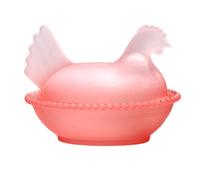 Vasos de cristal para gallina en nido, plato de dulces con tapa, cuenco retro, decoración de mesa para el hogar, cocina, tarro de cristal con tapa