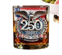 Vasos de oso - 250 vasos conmemorativos de la bandera de águila americana | Vasos de bebida de vino whisky bourbon | Juego de vasos patrióticos para licor para el hogar, bar, cocina, de