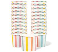 Vasos de papel para helado, 50 unidades de postre desechables de 11 onzas, cuencos de aperitivos para alimentos calientes o fríos, suministros de fiesta de 11 onzas, tazas de golosinas para Sundae