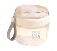 Vasos de parfait de yogur, taza de desayuno portátil de 650 ml para cereales, ensalada, avena, mango ergonómico, apto para lavavajillas, blanco/azul/morado (blanco)