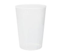 Vasos de plástico LogiPack GeRo: vasos con marca de calibración de 0,1 l | Vasos desechables de plástico duro (PP), transparentes | Vasos para cerveza y fiestas: vasos de plástico, 40 unidades.