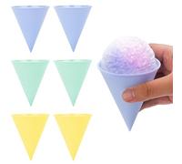 Vasos de plástico reutilizables para nieve, resistentes vasos de hielo afeitados para niños, compatibles con máquina de conos de nieve Nostalgia y Cuisinart, ideal para fiestas de Navidad, colores