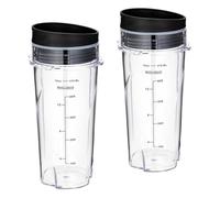 Vasos de repuesto de 16 onzas, compatibles con Ninja, licuadora personal compacta QB3001SS Fit, con tapas, paquete de 2