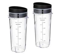 Vasos De Repuesto De 16Oz, Compatibles Con Ninja, QB3001SS Fit, Licuadora Personal Compacta, Con Tapas, Paquete De 2 A Prueba De Fugas De Gran Capacidad