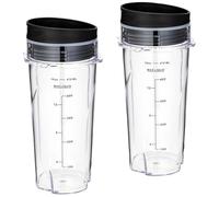 Vasos De Repuesto De 473 Ml (16 Oz), Compatibles Con La Licuadora Personal Compacta Ninja QB3001SS, Con Tapas (paquete De 2).