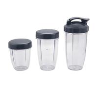 Vasos De Repuesto For Licuadora, 32 Onzas, Colosales, 24 Onzas De Alto, 18 Onzas, Vasos Pequeños Con 3 Tapas, Compatibles Con Nutribullet, Exprimidor, Accesorio For Electrodomésticos De Cocina