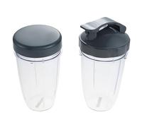 Vasos De Repuesto For Licuadora, Compatibles Con Nutribullet, Licuadoras De 600 W / 900 W, Exprimidores De 532 Ml Y 710 Ml Con Tapa Plana Y Sistema Flip To Go. Ligeros Y Portátiles.(24oz kit)
