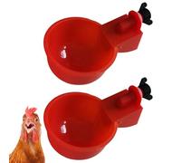 Vasos de riego de pollo, tazas de agua con plumas, 5 tazas automáticas de riego de pollo, 4.13 x 2.36 x 1.57 pulgadas, kit de comedero de agua de pollo, adecuado para pollitos, patos, pavos, conejitos