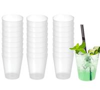 Vasos de Sidra de Plástico Transparente, Vasos de Plástico Irrompibles Flexible Ecológico y Reutilizable para Servir Bebidas Calientes y Frías, Ideal para Fiestas, y Camping- 600 ml, 25 Unidades