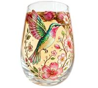 Vasos de té | 300 ml con patrón de pájaros y flores, taza de vidrio | para el hogar, cafetería, de cumpleaños, boda, whisky, cocina, bar