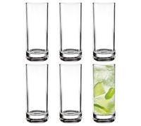 Vasos de vidrio de 290 ml, transparentes, reutilizables, 6 piezas para agua, cerveza, whisky, cócteles, café helado, té, piscina, al aire libre, hogar, patio