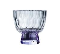 Vasos de vidrio Tazas pequeñas de cristal transparente con base colorida, vasos chupito relieve diamante for degustación té, 50 ml (1,7 oz) para jugo(Purple)