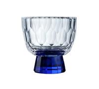 Vasos de vidrio Tazas pequeñas de cristal transparente con base colorida, vasos chupito relieve diamante for degustación té, 50 ml (1,7 oz) para jugo(Blue)
