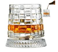 Vasos de whisky con base de rotación de 360 grados | Vasos de whisky geniales para hombres, papá, padre, marido, fiesta, Navidad, cumpleaños, vacaciones