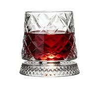Vasos de whisky rotativos,Rotatable Old Fashioned Drinking Cup with Coaster | Whisky Bourbon Tasting Glass,for Men Dad Husband Son Family Friends