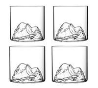 Vasos de whisky, vaso de cristal de montaña para beber, vidrio moderno para cócteles, whisky escocés, coñac, bourbon, 200mL & 300mL (7oz clear, 4pcs)